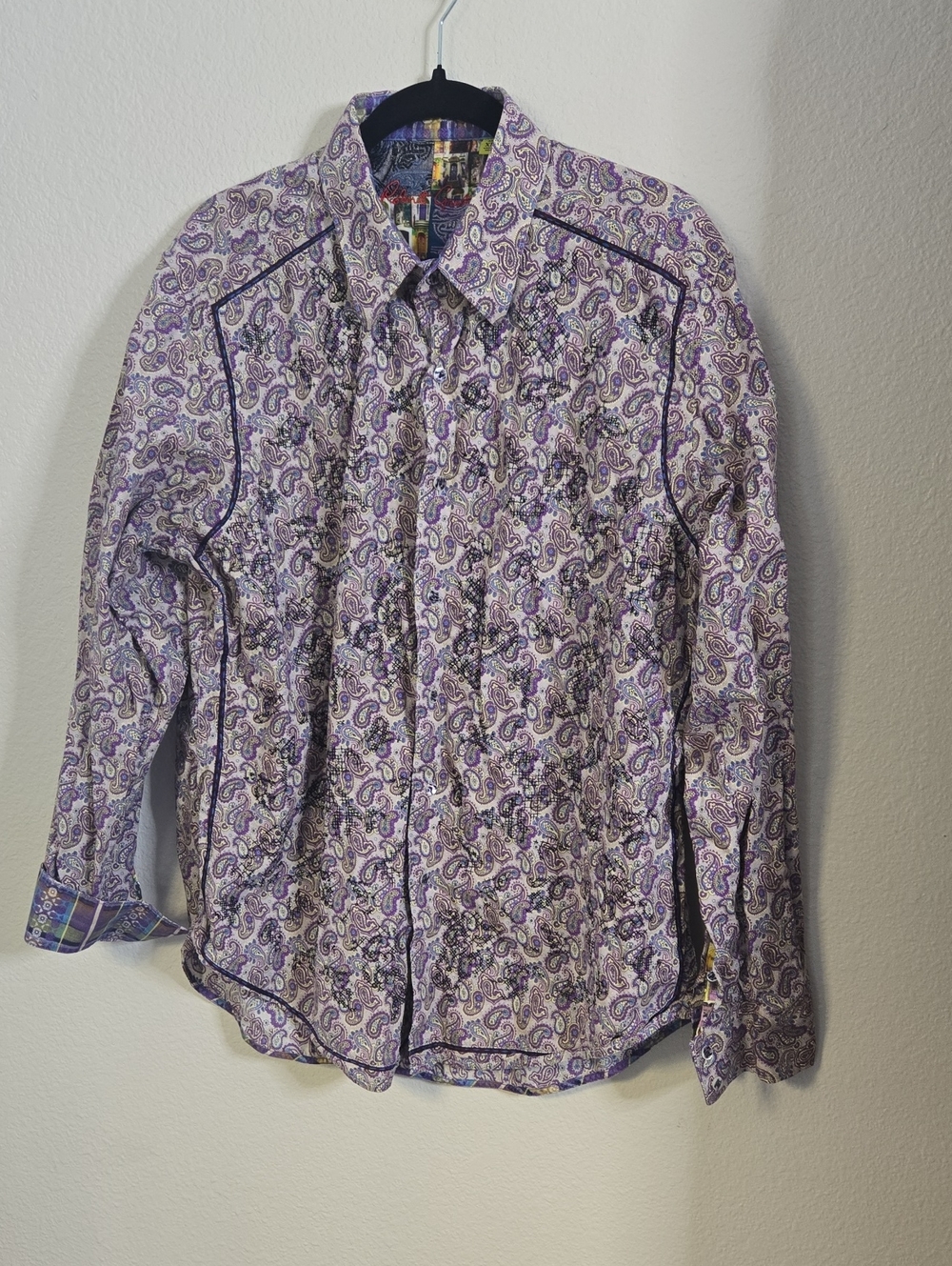 Robert Graham Purple Paisley Western-Style Button-Down Shirt